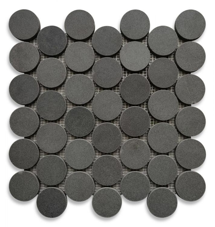 Basalt Stone Large 2” Penny-Round Mosaic