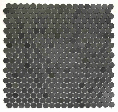 Basalt Stone Large 2” Penny-Round Mosaic