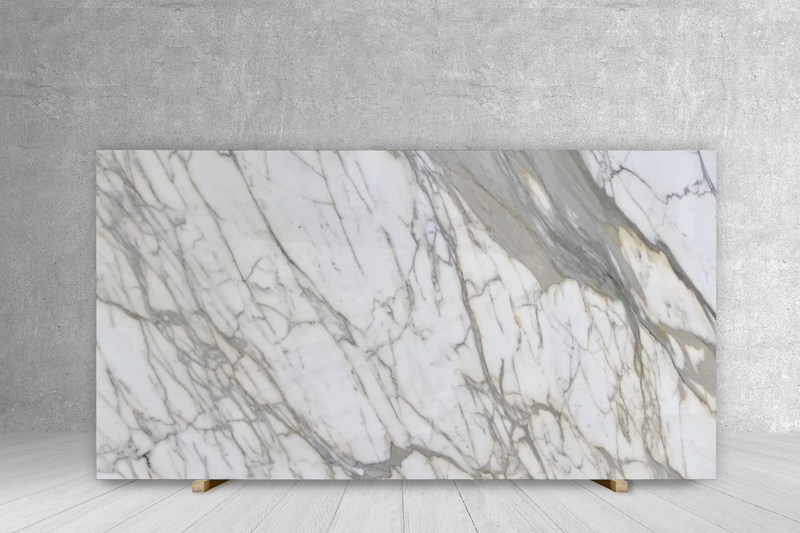 MARBLE CALACATTA BETOGLI PREMIUM DUAL HONED & POLISHED SLAB 3/4 138 x 74