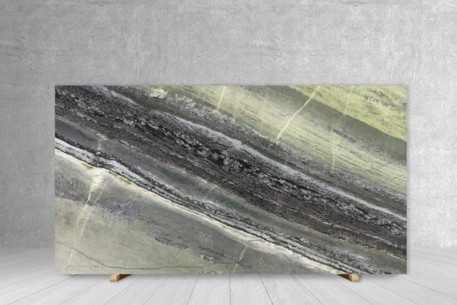 MARBLE IRISH GREEN OLIVE POLISHED SLAB  3/4 71 x 32