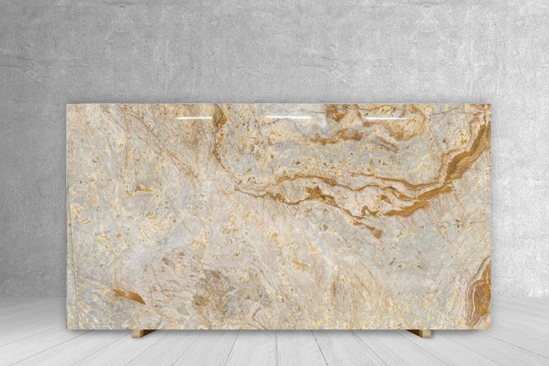 MARBLE OLIMPICO GOLD POLISHED SLAB 3/4 120 x 73