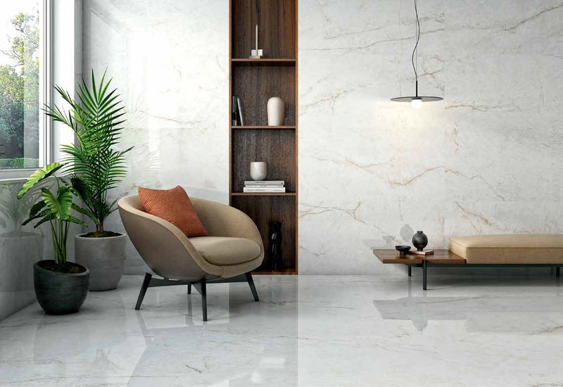 CRYSTAL WHITE POLISHED PORCELAIN TILE 24X48