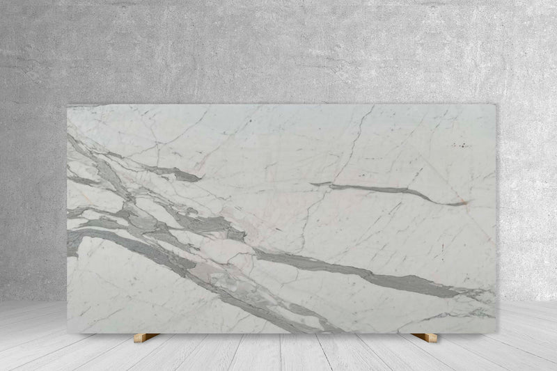 MARBLE STATUARIO OMG HONED SLAB 3/4 121 x 76