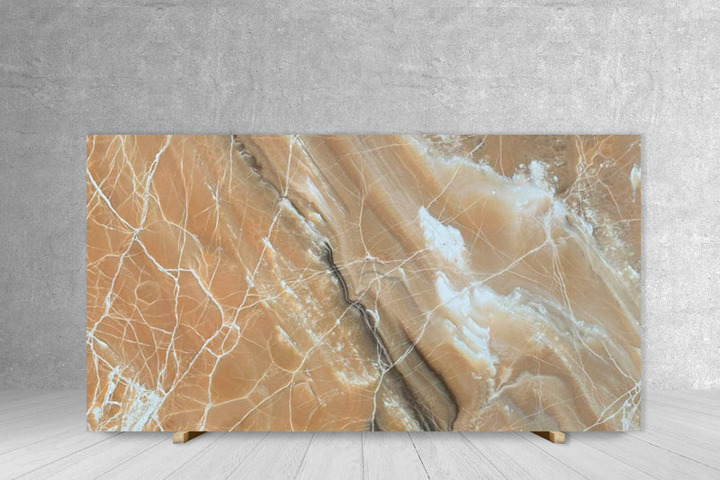 ONYX ORANGE CROSS CUT POLISHED SLAB 3/4 104 x 49