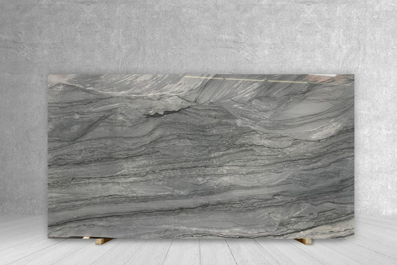 QUARTZITE GRAY CANYON POLISHED SLAB 3/4 125 x 79