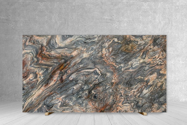 QUARZITE FUSION WOW BLUE POLISHED SLAB 3/4 117 x 65