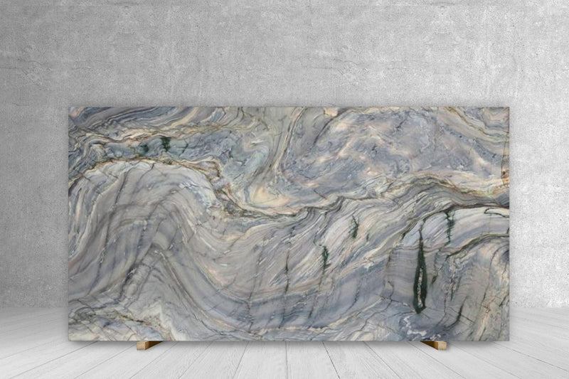 QUARZITE EXPLOSION BLUE POLISHED SLAB 3/4 130 x 77