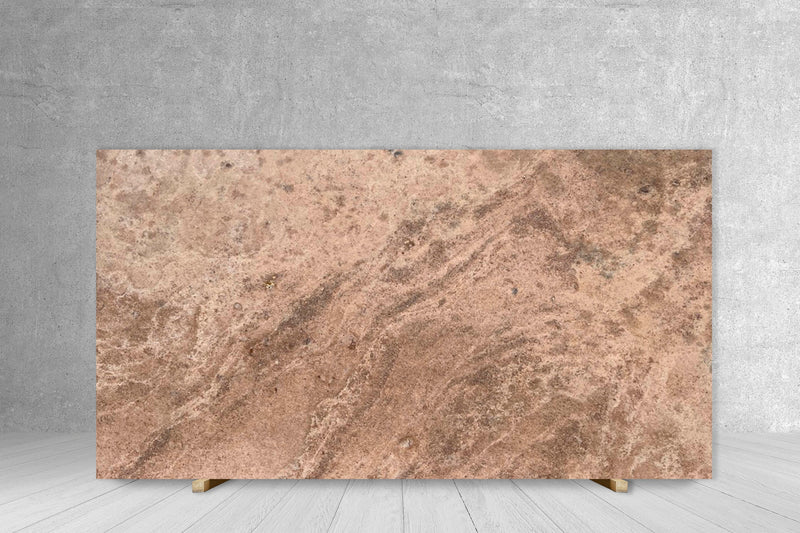 QUARTZITE GOLD LEATHER FINISH LEATHER SLAB 3/4 115 x 67