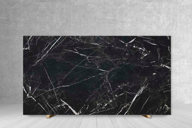 STATUARIO NERO TECH SIDE B" 1/2" POLISHED SLAB 127 x 64