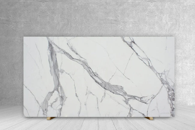 STATUARIO EXTRA TECH SIDE A" 1/2" POLISHED SLAB 126 x 63