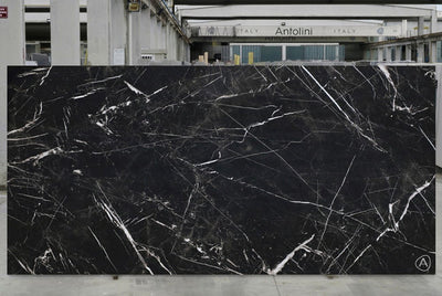 STATUARIO NERO TECH SIDE A" 1/2" POLISHED SLAB 127 x 63