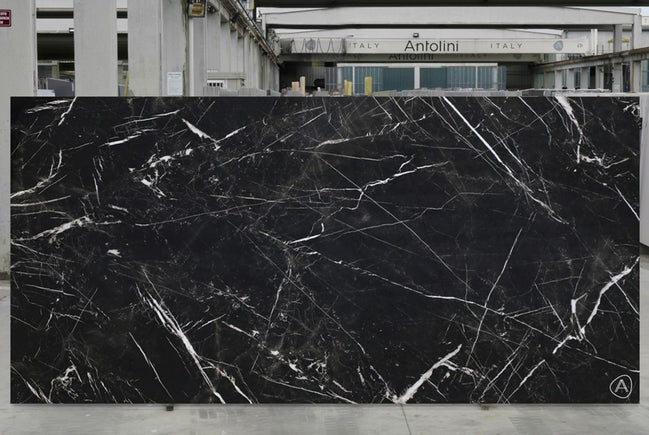 STATUARIO NERO TECH SIDE A" 1/2" POLISHED SLAB 127 x 63