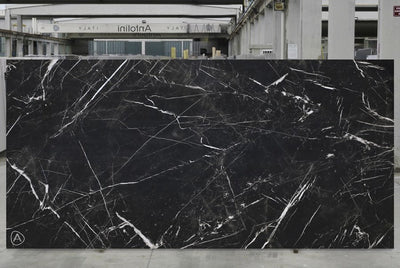 STATUARIO NERO TECH SIDE B" 1/2" POLISHED SLAB 127 x 64