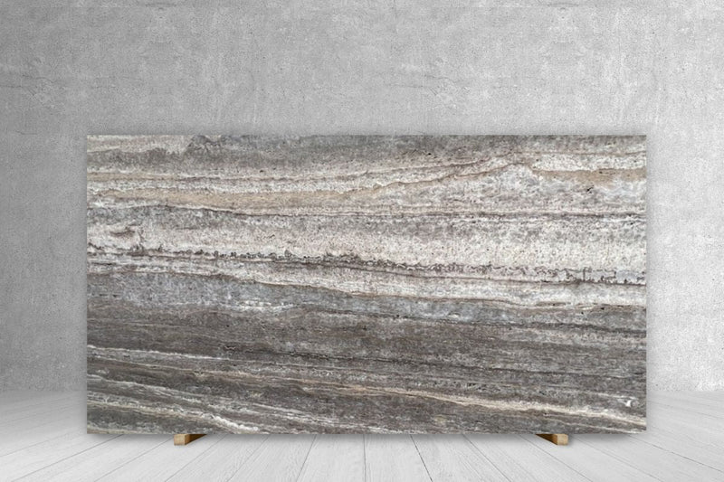 TRAVERTINE SILVER HONED UNFILLED SLAB  3/4 104 x 64