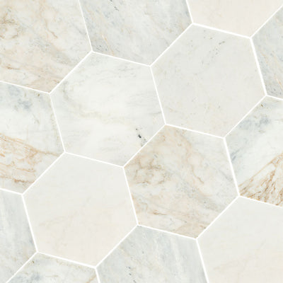 Arabescato Venato White 8"Hexagon Honed Marble