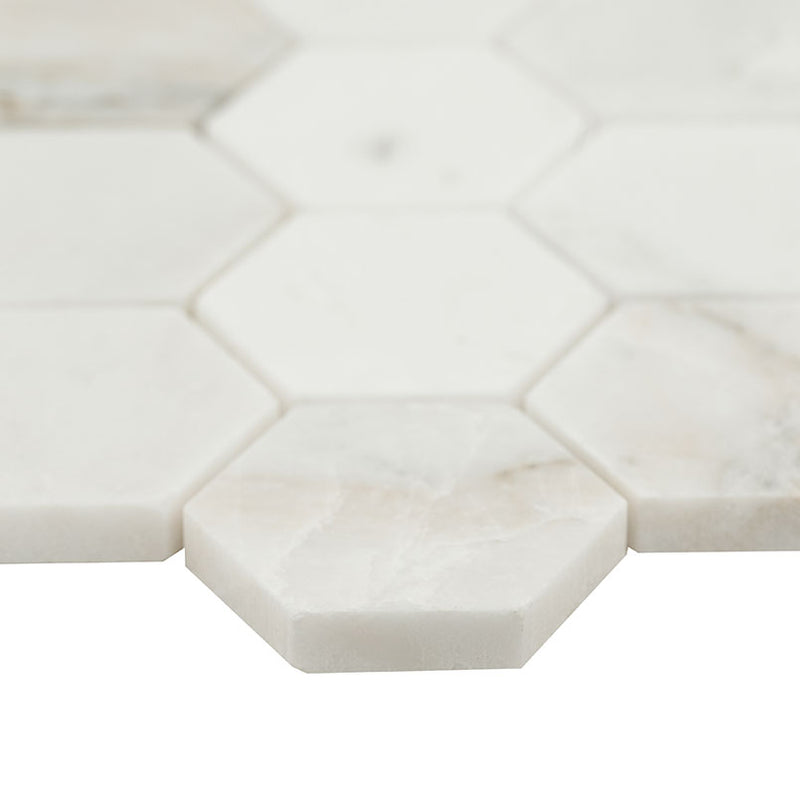 Arabescato Venato White 2" Hexagon Honed