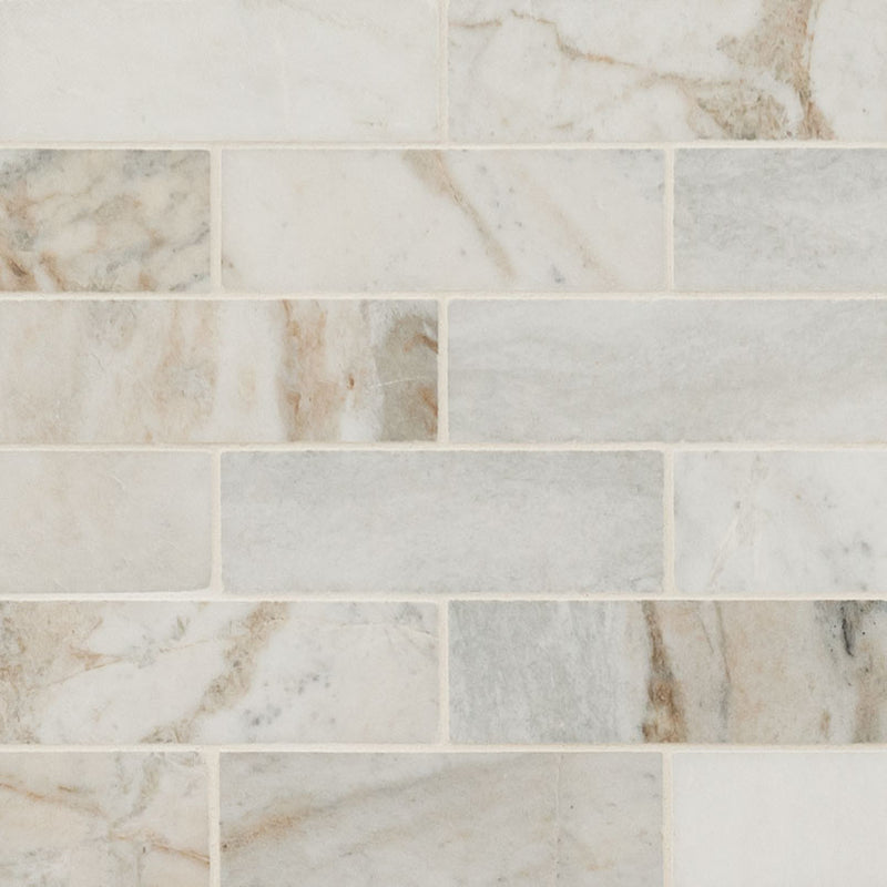 Arabescato Venato White 2x6 Honed Marble Tile