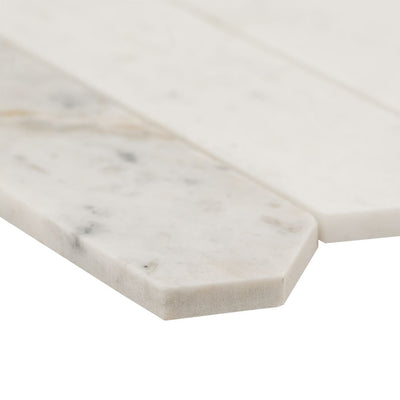 Arabescato Venato White Picket Honed Marble