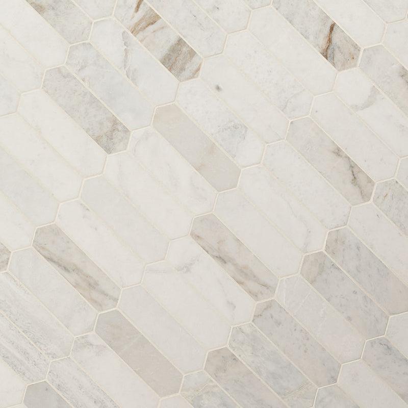 Arabescato Venato White Picket Honed Marble