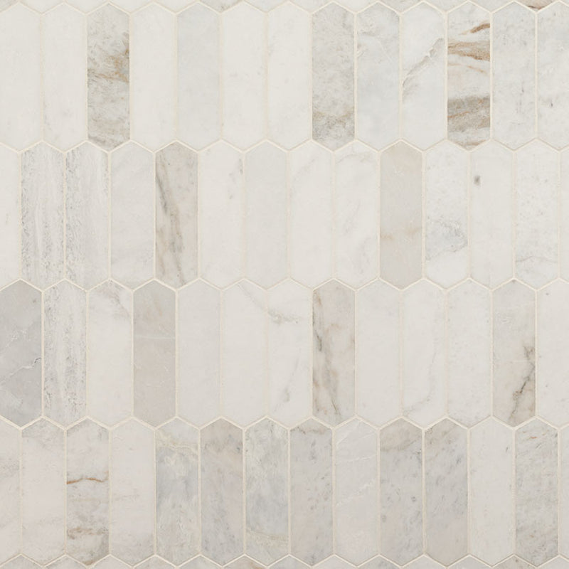 Arabescato Venato White Picket Honed Marble