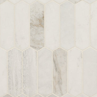 Arabescato Venato White Picket Honed Marble