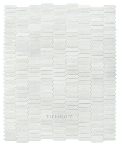 Arrow White Pearl 10.25 X 12.5 Glass Mosaic Tile