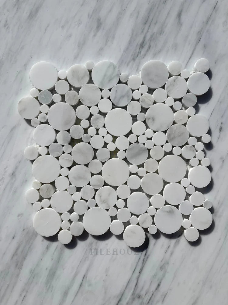 Asian Statuary Bubbles Mosaic Polished&Honed Marble