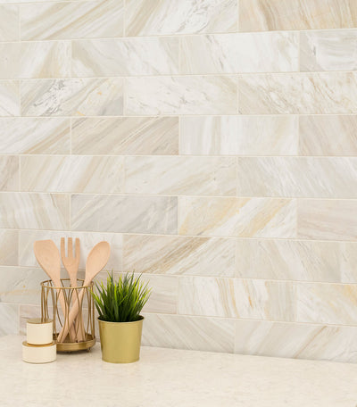 ATHENA GOLD MARBLE 4X12 HONED TILE