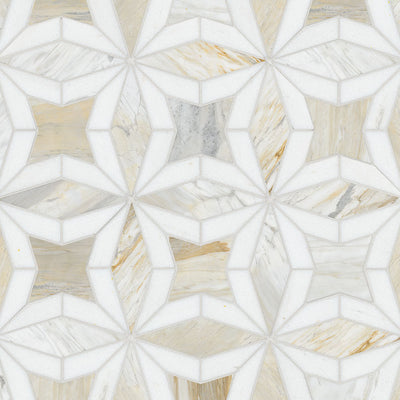 Athena Gold Marble Estrella Polished Mosaic