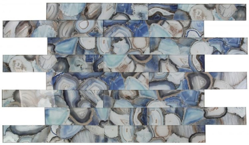 Aura Shell Blue 4 X 24 Glass Tile