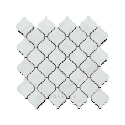 White Dolomite (Bianco Dolomiti) 3 Arabesque/lantern Mosaic Polished/honed