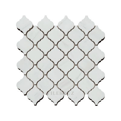 White Dolomite (Bianco Dolomiti) 3 Arabesque/lantern Mosaic Polished/honed