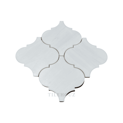 White Dolomite (Bianco Dolomiti) 6 Arabesque/lantern Mosaic Polished/honed