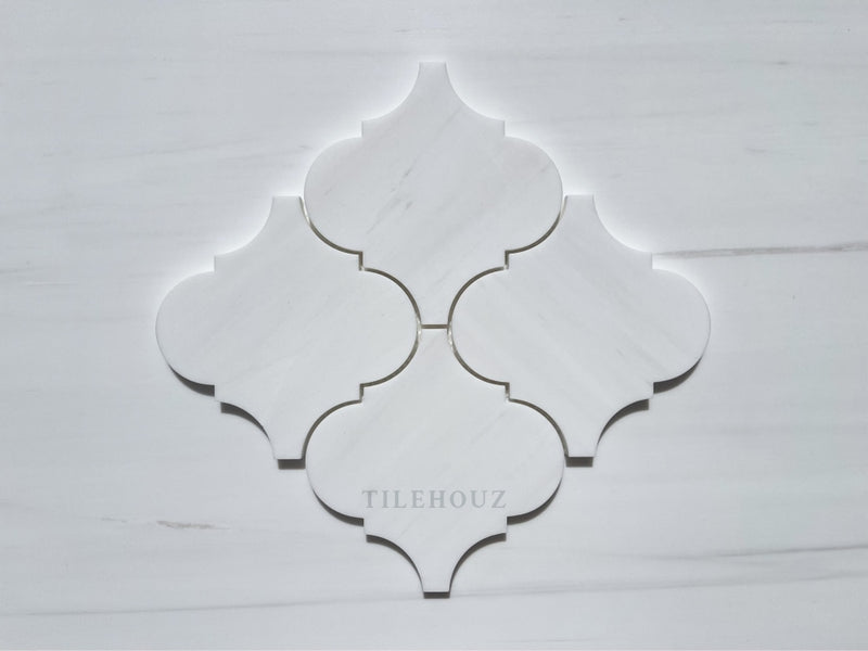 White Dolomite (Bianco Dolomiti) 6 Arabesque/lantern Mosaic Polished/honed