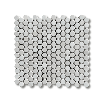 Bianco Dolomite Penny Mosaic Honed