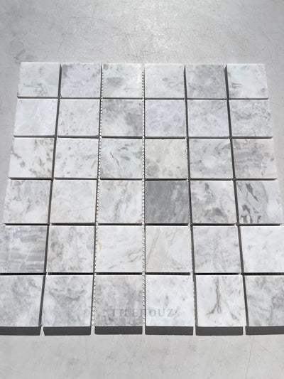 Bianco Gris Dolomite 2X2 Leathered Mosaic Marble