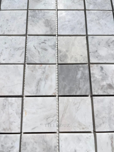 Bianco Gris Dolomite 2X2 Leathered Mosaic Marble