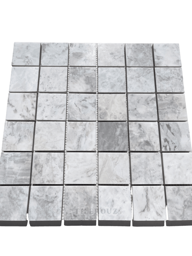 Bianco Grigio Dolomite 2X2 Leathered Mosaic