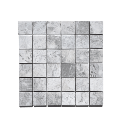 Bianco Grigio Dolomite 2X2 Leathered Mosaic