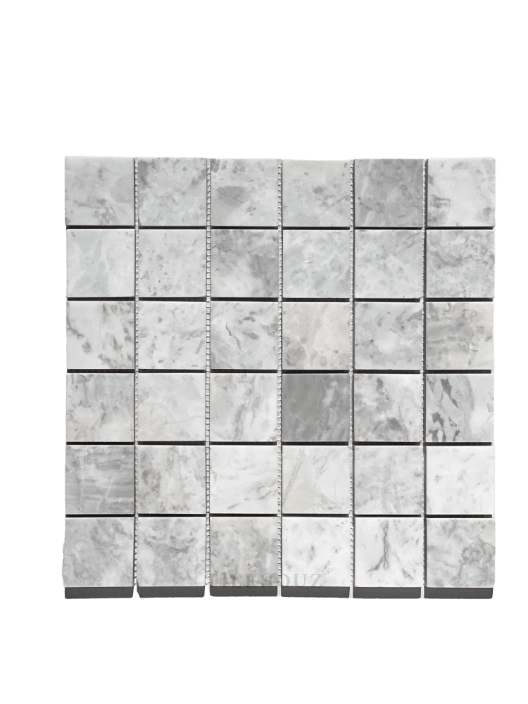 Bianco Grigio Dolomite 2X2 Leathered Mosaic