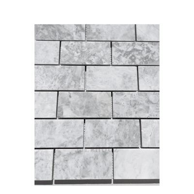 Bianco Grigio Dolomite 2X4 Leathered Mosaic