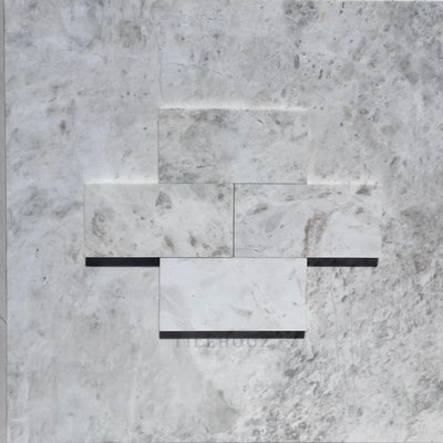 Bianco Gris Dolomite 3X6 Leathered Tile Marble