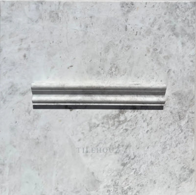 Bianco Gris Dolomite Leathered 2X12 Milano(Crown) Molding Marble