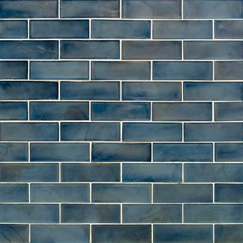 Blue Storm 2x6 Glass Subway Tile