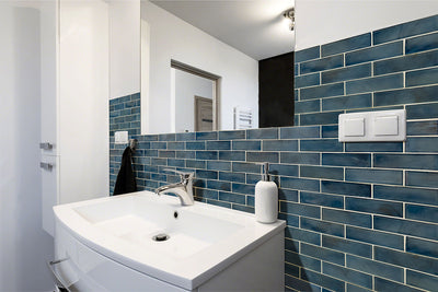 Blue Storm 2x6 Glass Subway Tile