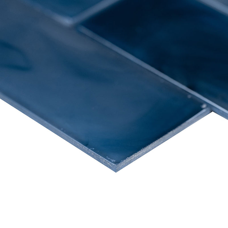 Blue Storm 2x6 Glass Subway Tile