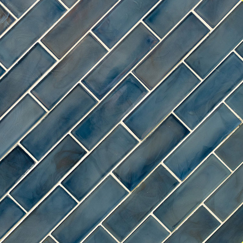 Blue Storm 2x6 Glass Subway Tile