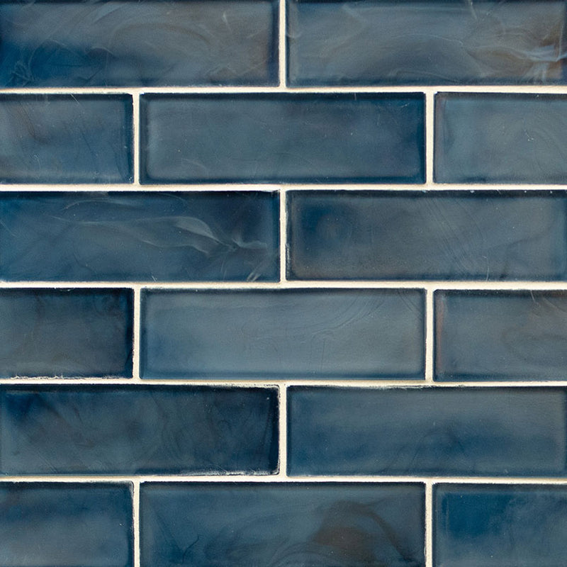 Blue Storm 2x6 Glass Subway Tile