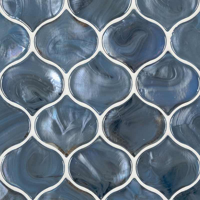 Blue Storm Arabesque Glass Mosaic