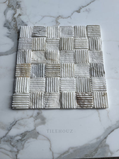 Calacatta Gold Marble 2X2 Textured Mosaic